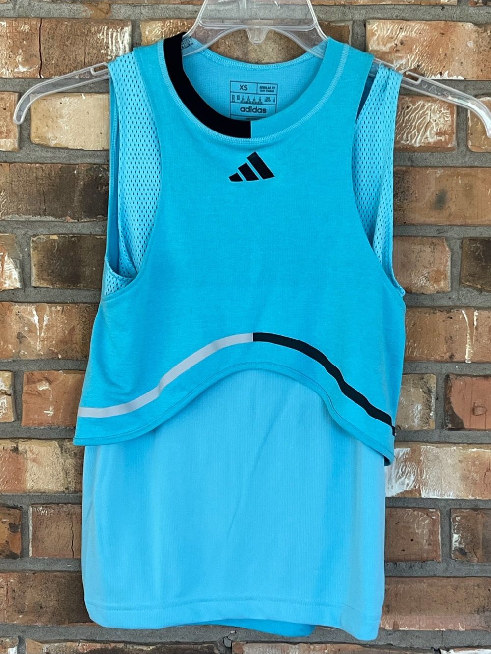 Adidas HEAT.RDY Women’s Tennis Tank Top XS Lucid Cyan Mesh Performance NWT